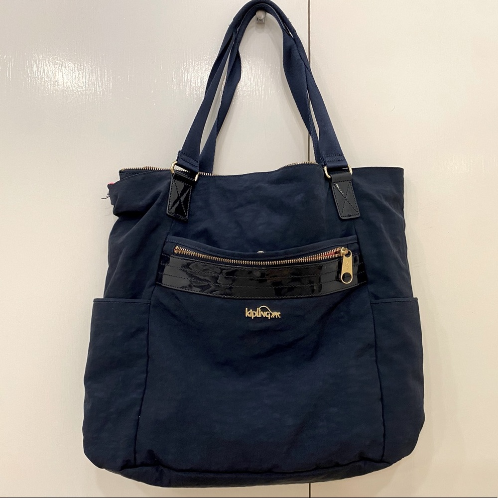 EUC Navy Kipling Nylon Tote